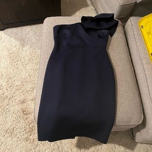 Eliza J One Shoulder Scuba Crepe Cocktail Dress